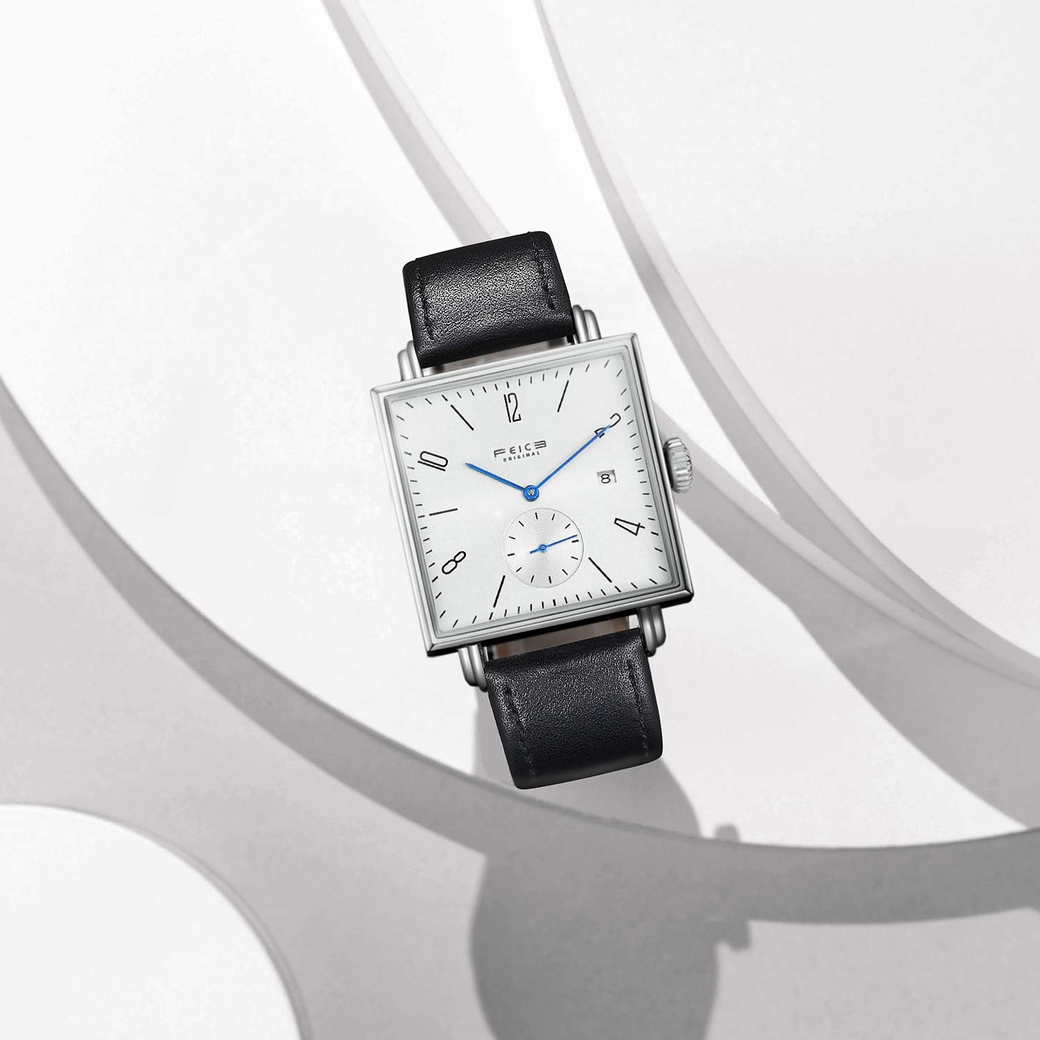 FEICE Unisex Square Watch Men's Bauhaus Automatic Watch Mechanical Watches Analog Wristwatch -Sapphire Mirror -34mm Case -FM301 - Image 2